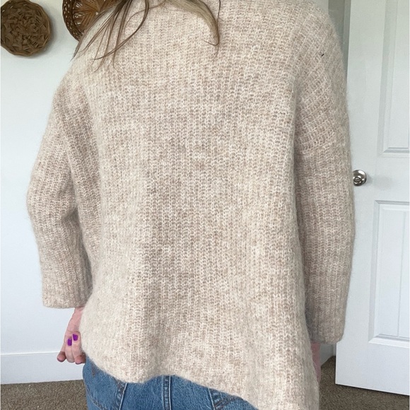 Opus •S• Parja Oatmeal Wool Alpaca Blend Neutral Turtleneck Sweater - Picture 7 of 12